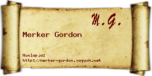 Merker Gordon névjegykártya